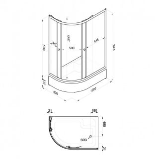 Душевой уголок Triton Коралл Щ0000061783 правый 120x80 см профиль белый стекло мозаика